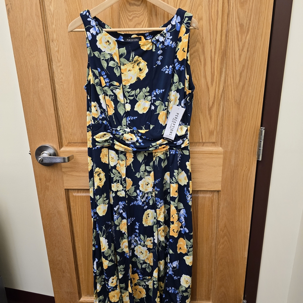 Floral Maxi Dress with Yellow Accents